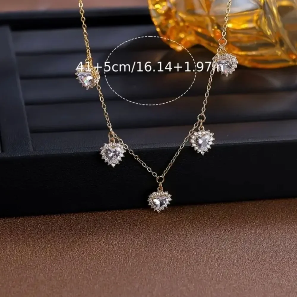 18K Gold Plated Diamond Heart Necklace